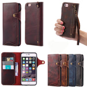 For iPhone 6 Denior Oil Wax Cowhide Magnetic Button Horizontal Flip Leather Case with Card Slots & Wallet(Dark Blue) Eurekaonline