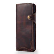 For iPhone 6 Denior Oil Wax Cowhide Magnetic Button Horizontal Flip Leather Case with Card Slots & Wallet(Dark Red) Eurekaonline