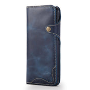 For iPhone 6 Plus / 6s Plus Denior Oil Wax Cowhide Magnetic Button Horizontal Flip Leather Case with Card Slots & Wallet(Dark Blue) Eurekaonline