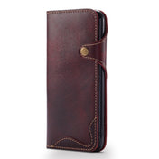 For iPhone 6 Plus / 6s Plus Denior Oil Wax Cowhide Magnetic Button Horizontal Flip Leather Case with Card Slots & Wallet(Dark Red) Eurekaonline