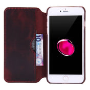 For iPhone 6 Plus / 7 Plus / 8 Plus Denior Oil Wax Cowhide Simple Horizontal Flip Leather Case with Card Slots & Wallet(Dark Red) Eurekaonline