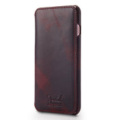 For iPhone 6 Plus / 7 Plus / 8 Plus Denior Oil Wax Cowhide Simple Horizontal Flip Leather Case with Card Slots & Wallet(Dark Red) Eurekaonline