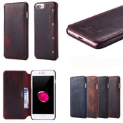 For iPhone 6 Plus / 7 Plus / 8 Plus Denior Oil Wax Cowhide Simple Horizontal Flip Leather Case with Card Slots & Wallet(Dark Red) Eurekaonline