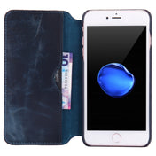 For iPhone 6s / 7 / 8 Denior Oil Wax Cowhide Simple Horizontal Flip Leather Case with Card Slots & Wallet(Dark Blue) Eurekaonline