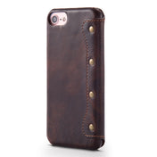 For iPhone 6s / 7 / 8 Denior Oil Wax Cowhide Simple Horizontal Flip Leather Case with Card Slots & Wallet(Dark Red) Eurekaonline