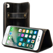 For iPhone 7 / 8 Denior Oil Wax Cowhide DK Magnetic Button Horizontal Flip Leather Case with Holder & Card Slots & Wallet(Black) Eurekaonline