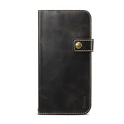 For iPhone 7 Plus / 8 Plus Denior Oil Wax Cowhide DK Magnetic Button Horizontal Flip Leather Case with Holder & Card Slots & Wallet(Black) Eurekaonline