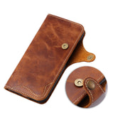 For iPhone 7 Plus / 8 Plus Denior Oil Wax Cowhide Magnetic Button Horizontal Flip Leather Case with Card Slots & Wallet(Black) Eurekaonline