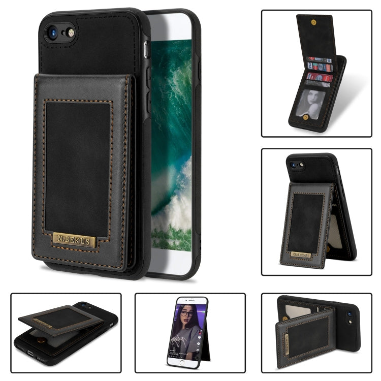  7 N.BEKUS Vertical Flip Card Slot RFID Phone Case(Black) Eurekaonline