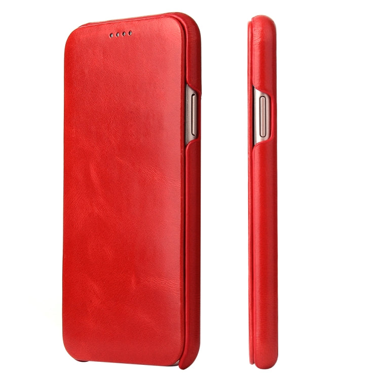  XS Fierre Shann Business Magnetic Horizontal Flip Genuine Leather Case(Red) Eurekaonline