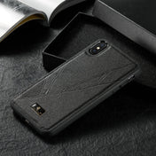 For iPhone X / XS Fierre Shann Leather Texture Phone Back Cover Case(Ox Tendon Black) Eurekaonline