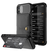 For iPhone X / XS Magnetic Wallet Card Bag Leather Case(Black) Eurekaonline