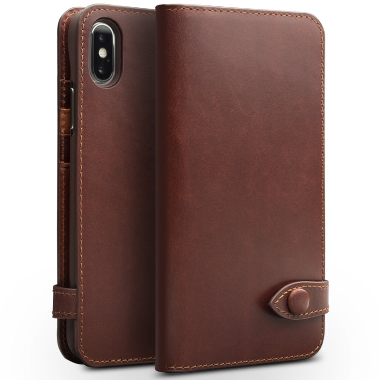  XS QIALINO Crazy Horse Business Horizontal Flip Leather Case with Holder & Card Slots, Style:With Buckle(Brown) Eurekaonline