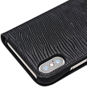 For iPhone X / XS QIALINO Lizard Texture Horizontal Flip Leather Case with Smart View Window & Sleep / Wake-up Function(Black) Eurekaonline