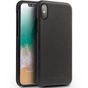 For iPhone X / XS QIALINO Shockproof Cowhide Leather Protective Case(Black) Eurekaonline