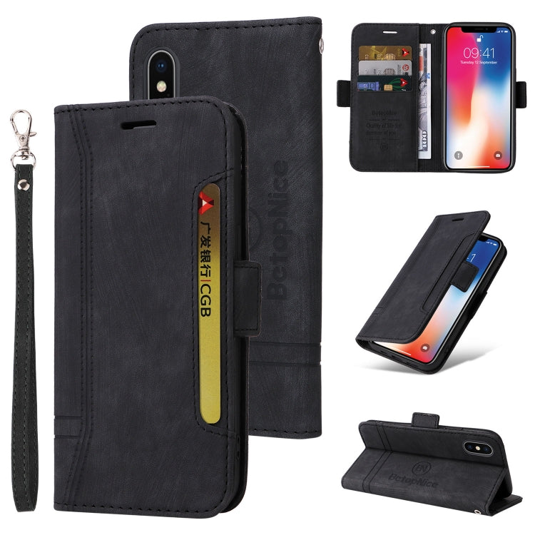 For iPhone XR BETOPNICE Dual-side Buckle Leather Phone Case(Black) Eurekaonline