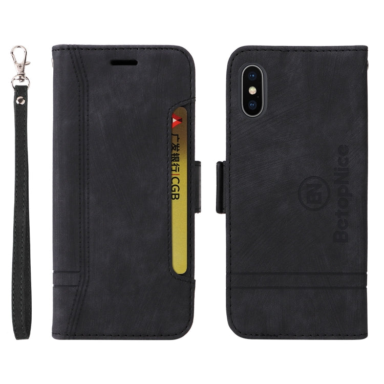 For iPhone XR BETOPNICE Dual-side Buckle Leather Phone Case(Black) Eurekaonline