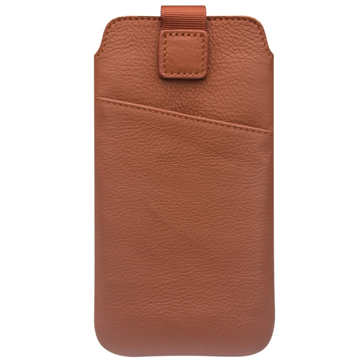 For iPhone XR QIALINO Nappa Texture Top-grain Leather Liner Bag with Card Slots(Brown) Eurekaonline