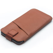 For iPhone XR QIALINO Nappa Texture Top-grain Leather Liner Bag with Card Slots(Brown) Eurekaonline