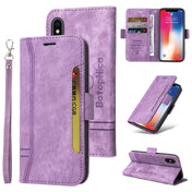 For iPhone XS Max BETOPNICE Dual-side Buckle Leather Phone Case(Purple) Eurekaonline