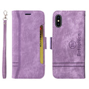 For iPhone XS Max BETOPNICE Dual-side Buckle Leather Phone Case(Purple) Eurekaonline