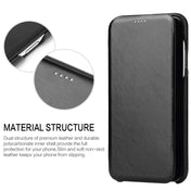 For iPhone XS Max Fierre Shann Business Magnetic Horizontal Flip Genuine Leather Case(Black) Eurekaonline