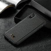 For iPhone XS Max Fierre Shann Leather Texture Phone Back Cover Case(Cowhide Black) Eurekaonline