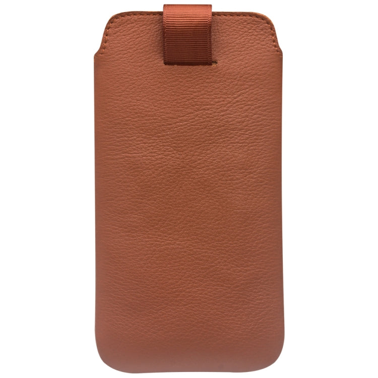 For iPhone XS Max QIALINO Nappa Texture Top-grain Leather Liner Bag with Card Slots(Brown) Eurekaonline