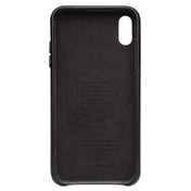 For iPhone XS Max QIALINO Shockproof Weave Cowhide Leather Protective Case(Black) Eurekaonline