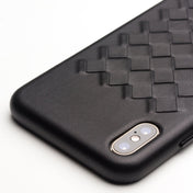 For iPhone XS QIALINO Shockproof Weave Cowhide Leather Protective Case(Black) Eurekaonline