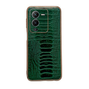 For vivo S15 5G Genuine Leather Weilai Series Nano Plating Phone Case(Green) Eurekaonline