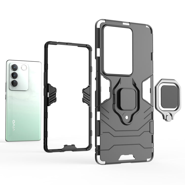 For vivo S16 Magnetic Ring Holder PC + TPU Phone Case(Black) Eurekaonline