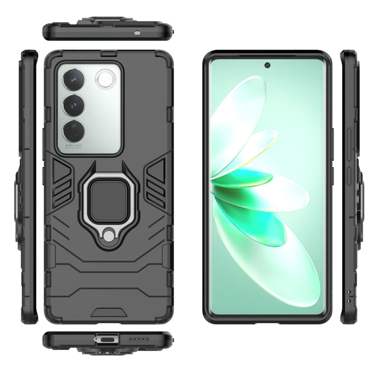 For vivo S16 Pro Magnetic Ring Holder PC + TPU Phone Case(Black) Eurekaonline