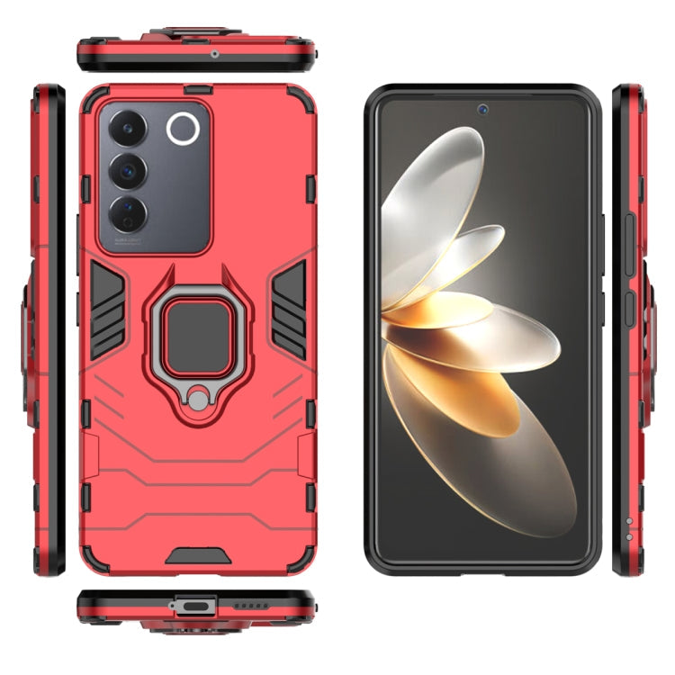 For vivo S16e Magnetic Ring Holder PC + TPU Phone Case(Red) Eurekaonline