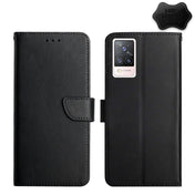 For vivo S9 Genuine Leather Fingerprint-proof Flip Phone Case(Black) Eurekaonline