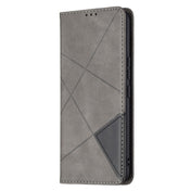 For vivo V21e 5G Rhombus Texture Horizontal Flip Magnetic Leather Case with Holder & Card Slots(Grey) Eurekaonline