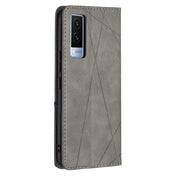 For vivo V21e 5G Rhombus Texture Horizontal Flip Magnetic Leather Case with Holder & Card Slots(Grey) Eurekaonline