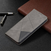 For vivo V21e 5G Rhombus Texture Horizontal Flip Magnetic Leather Case with Holder & Card Slots(Grey) Eurekaonline