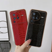 For vivo X80 5G Genuine Leather Weilai Series Nano Plating Phone Case(Black) Eurekaonline