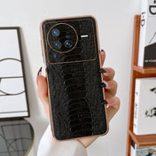 For vivo X80 Pro 5G Genuine Leather Weilai Series Nano Plating Phone Case(Black) Eurekaonline