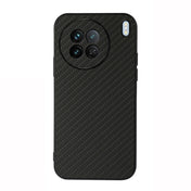 For vivo X90 Accurate Hole Carbon Fiber Texture PU Phone Case(Black) Eurekaonline