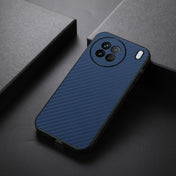 For vivo X90 Accurate Hole Carbon Fiber Texture PU Phone Case(Blue) Eurekaonline