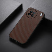 For vivo X90 Accurate Hole Carbon Fiber Texture PU Phone Case(Brown) Eurekaonline