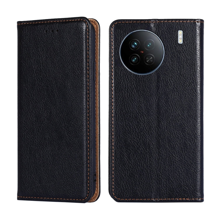 For vivo X90 Gloss Oil Solid Color Magnetic Leather Phone Case(Black) Eurekaonline