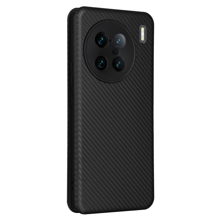 For vivo X90 Pro+ 5G Carbon Fiber Texture Flip Leather Phone Case(Black) Eurekaonline