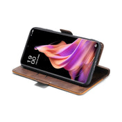 For vivo X90 Pro 5G Contrast Color Side Buckle Leather Phone Case(Dark Brown + Gold) Eurekaonline