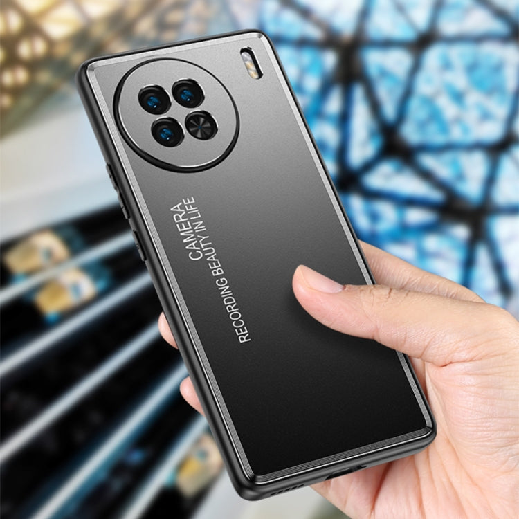 For vivo X90 Pro+ Frosted Metal Phone Case(Black) Eurekaonline