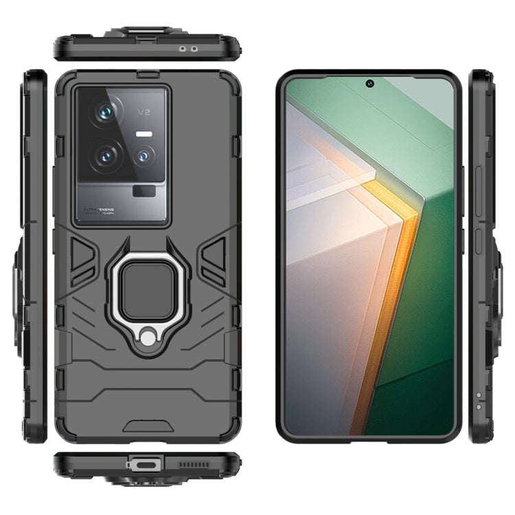 For vivo iQOO 11 Magnetic Ring Holder PC + TPU Phone Case(Black) Eurekaonline