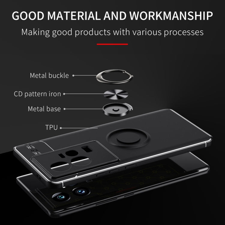 For vivo iQOO 11 Metal Ring Holder TPU Phone Case(Black) Eurekaonline