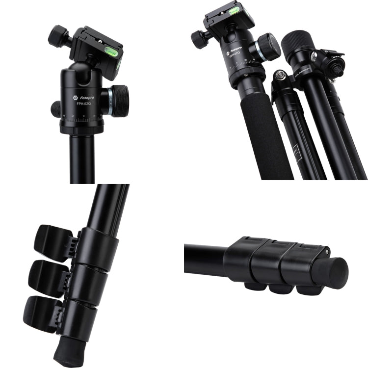 Fotopro F5 4-Section Quick Unlock Tripod Monopod with Ball Head (Black) Eurekaonline